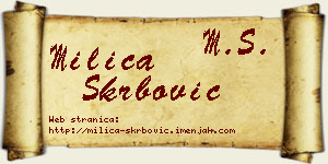 Milica Škrbović vizit kartica